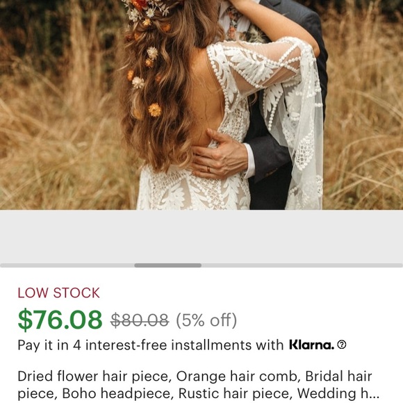 Dried flower hair comb - Picture 5 of 6